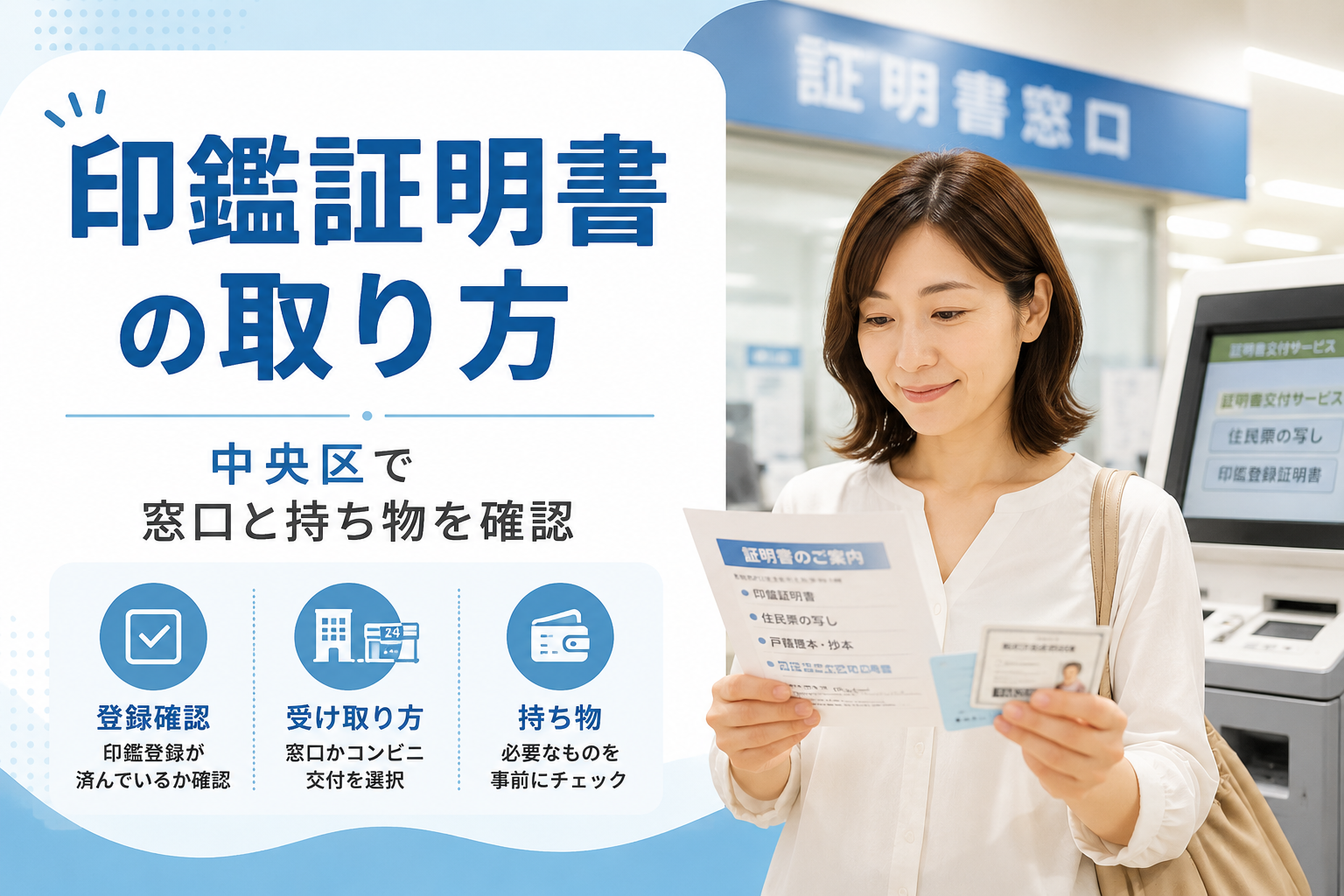 福岡市中央区】印鑑証明書はどこで取る？窓口とコンビニ交付の違い